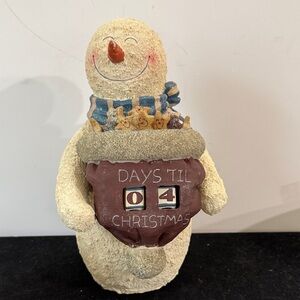 Vintage Resin Snowman Manual Countdown To Christmas - Up To 99 Days Advent